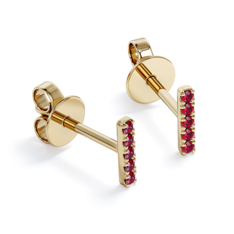 5 stones earrings – Ruby עגילי 5 אבנים - רובי