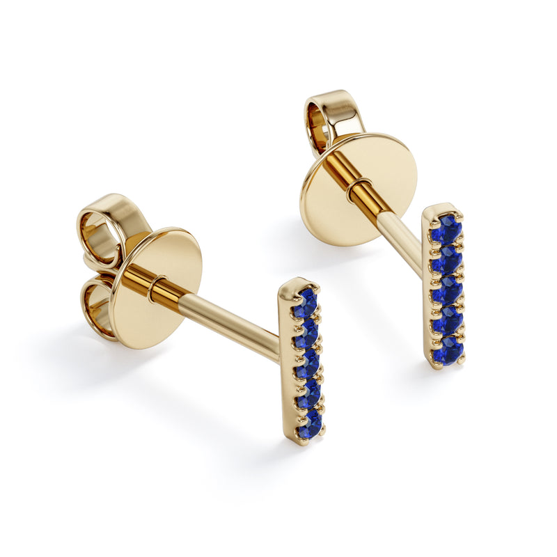 5 stones earrings – Sapphire עגילי 5 אבנים - ספיר