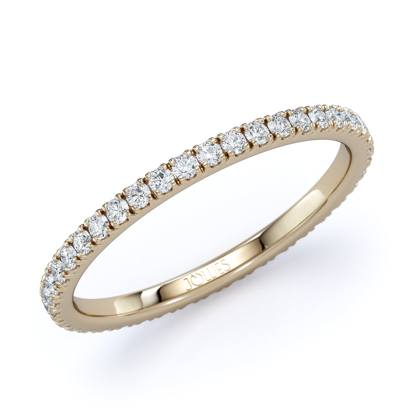 טבעת איטרניטי מיקרו pave מלאה משובצת יהלומים - זהב צהוב